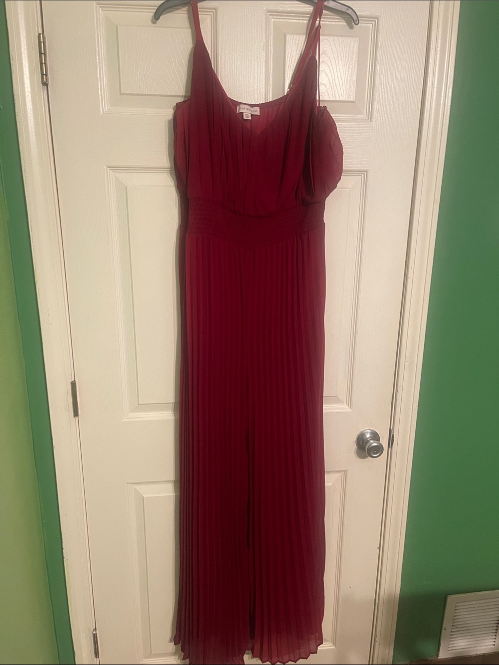 Pleated Wine Red Jumpsuit